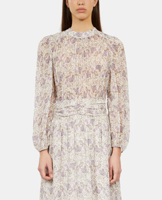 The Kooples F ECRU/MAUVE CHALK long printed dress