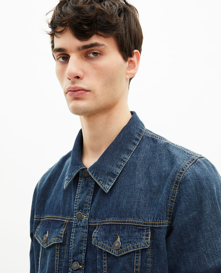 The Kooples MEN MEDIUM BLUE long-sleeved denim shirt