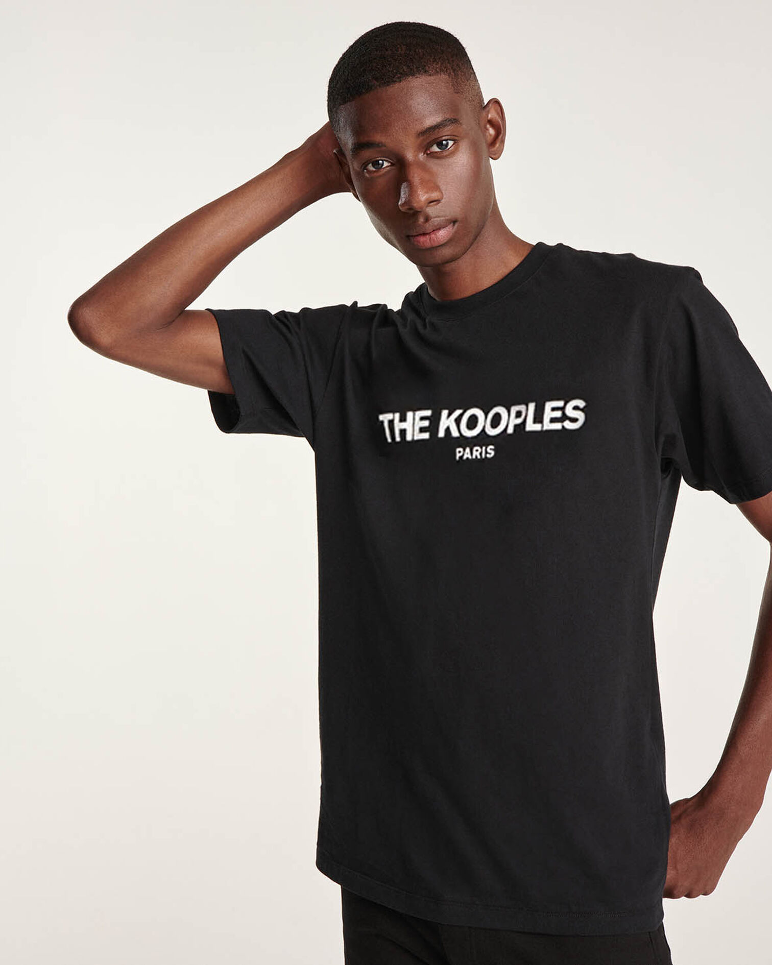 Printed black jersey T-shirt cotton, BLACK, hi-res image number null