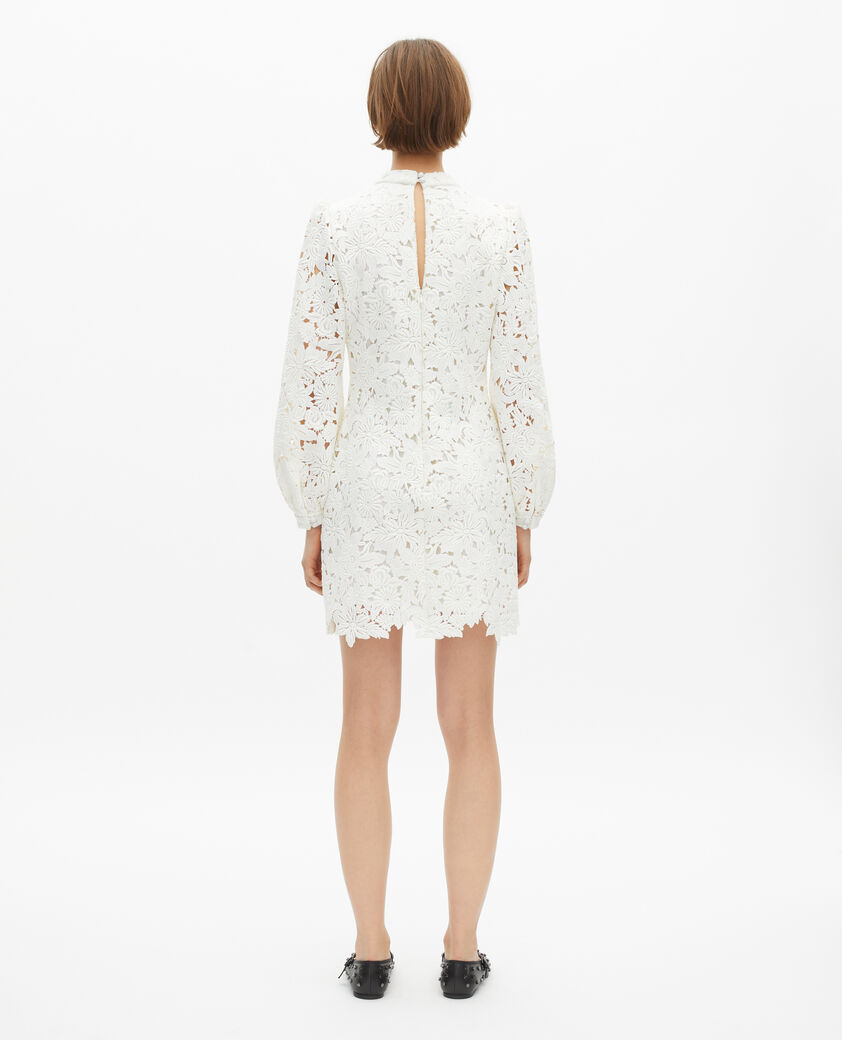 The Kooples DAMEN ECRU kurzes kleid aus ecrufarbener blumenspitze