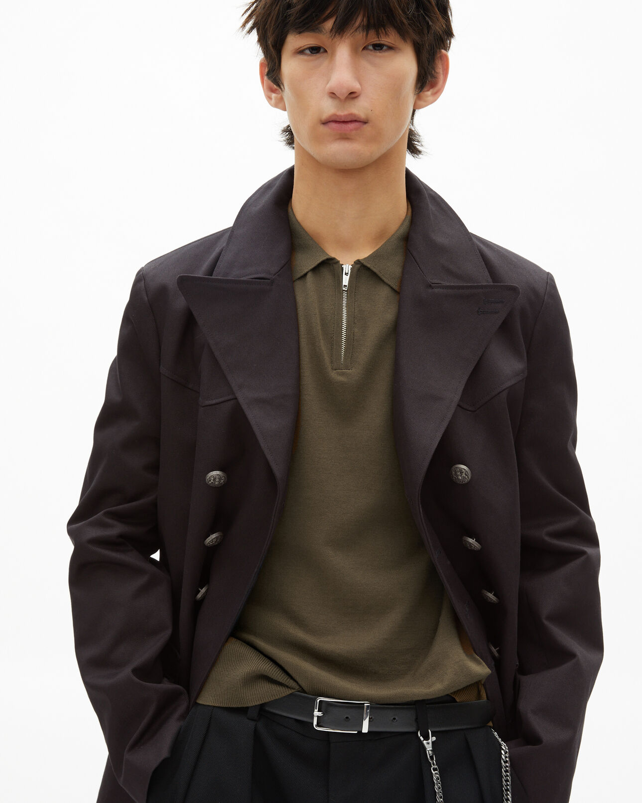 The Kooples H DARK GREY grey cotton coat