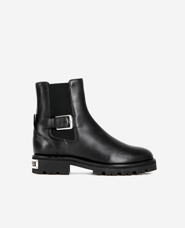 bottines chelsea en cuir noir