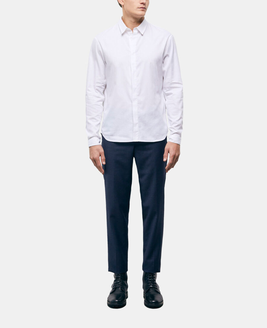 white cotton shirt with classic collar