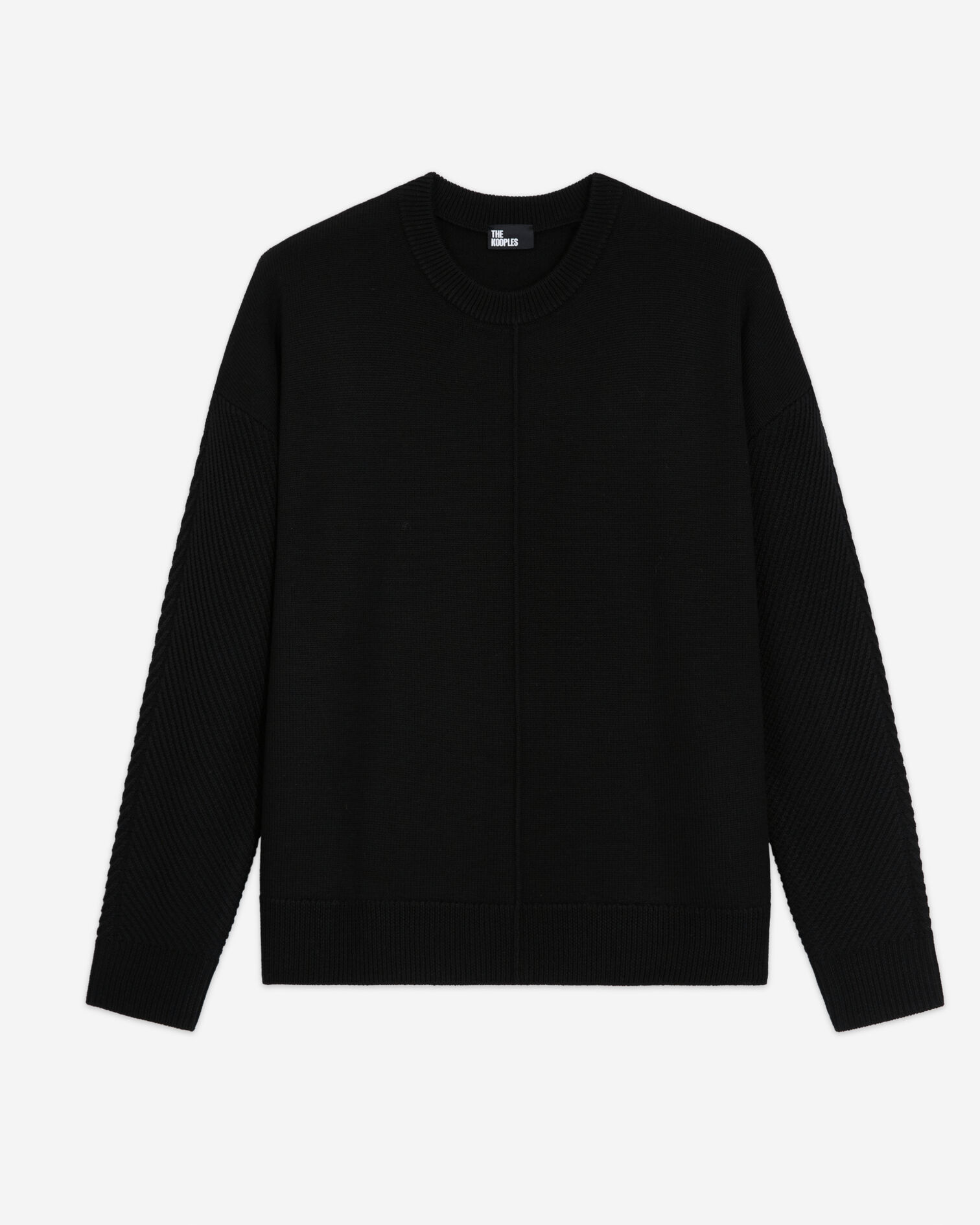 Black wool sweater, BLACK, hi-res image number null