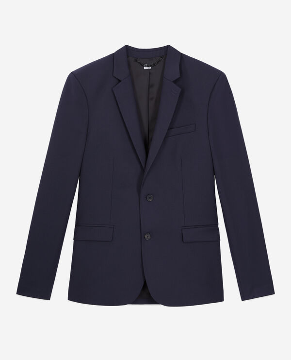 veste de costume bleu marine en laine