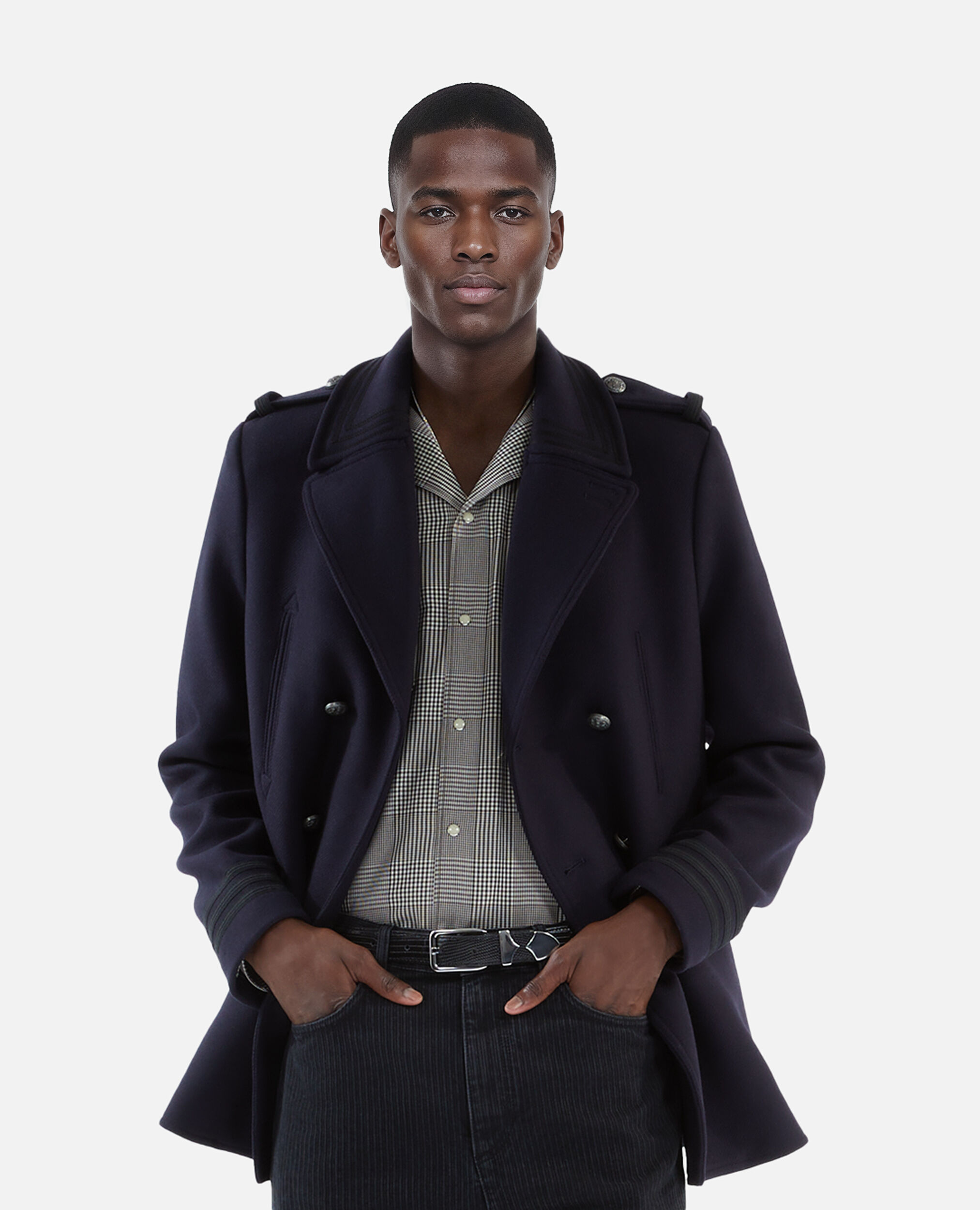 Caban style officier bleu marine, DARK NAVY, hi-res image number null