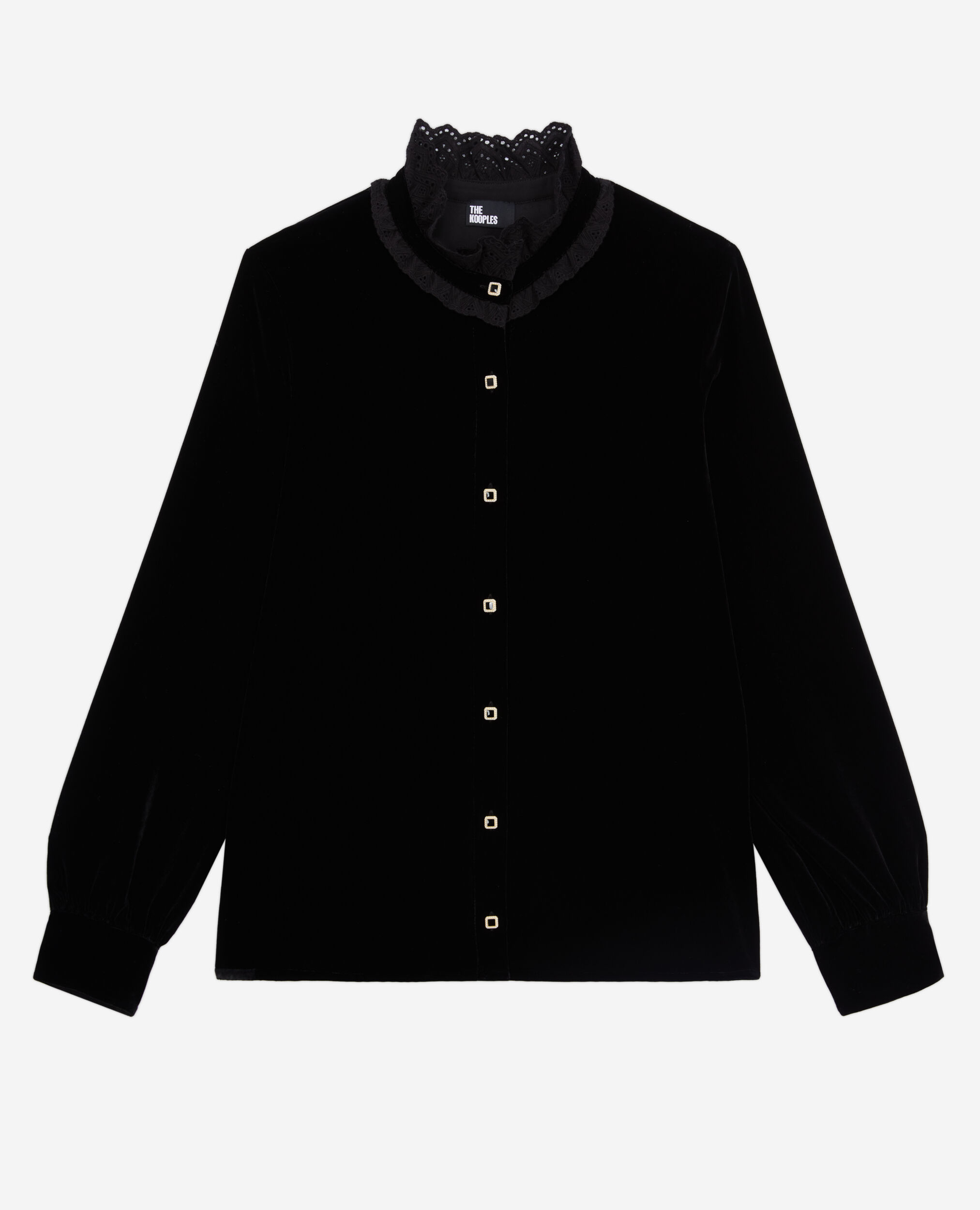 Camisa negra terciopelo, BLACK, hi-res image number null