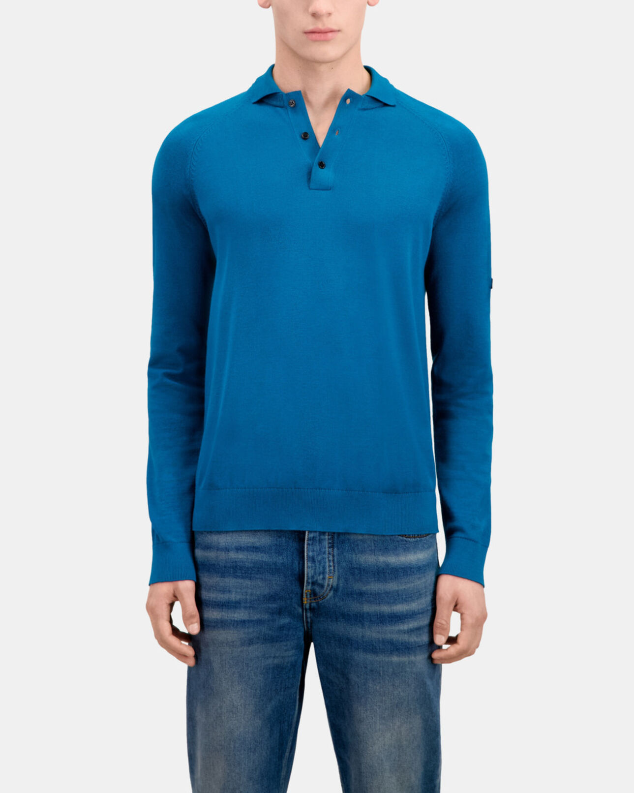 The Kooples HOMME MEDIUM BLUE polo bleu en maille