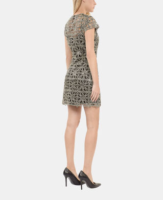 The Kooples F ANTIC GOLD short dress in golden guipure