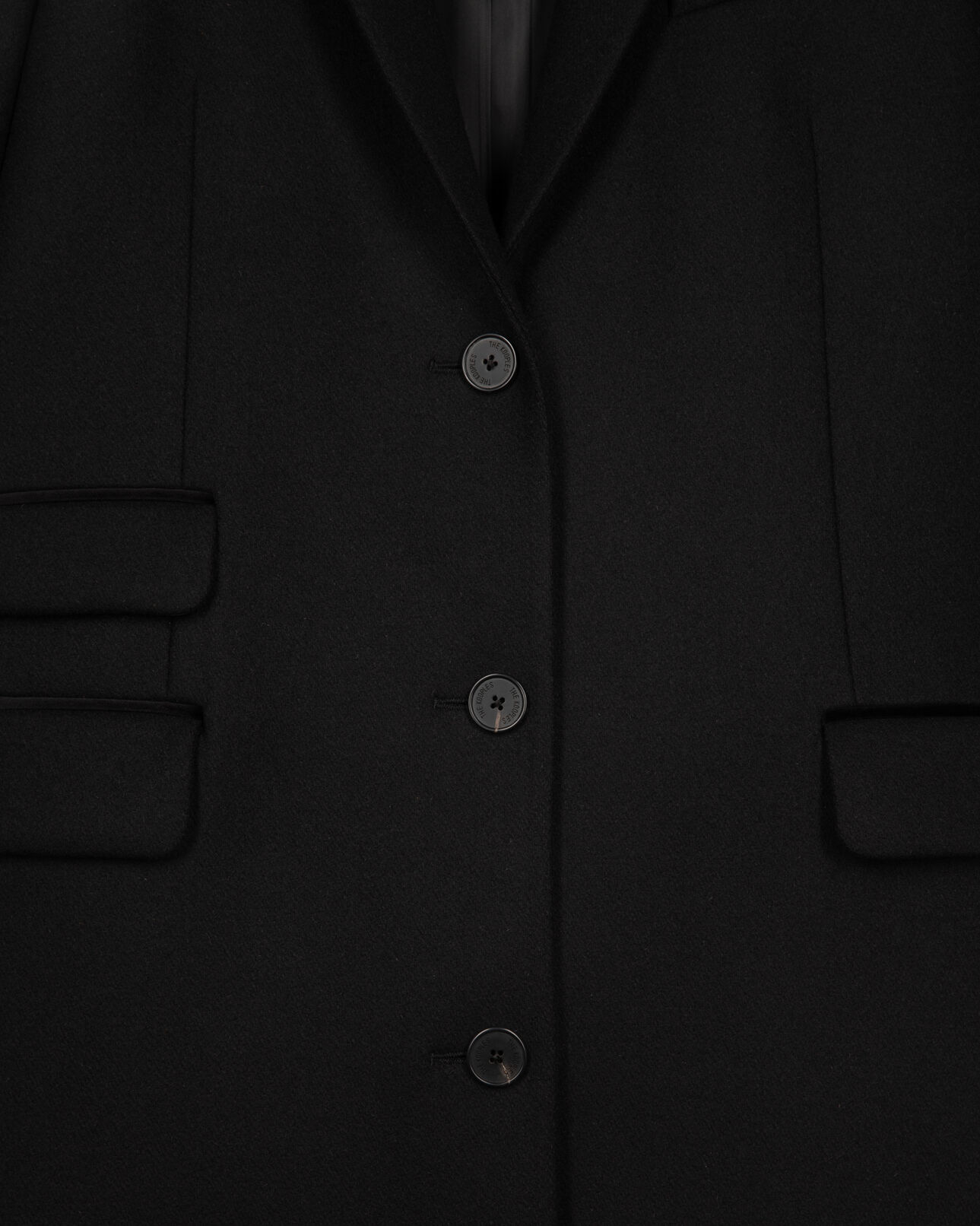 The Kooples WOMEN BLACK long black wool-blend coat