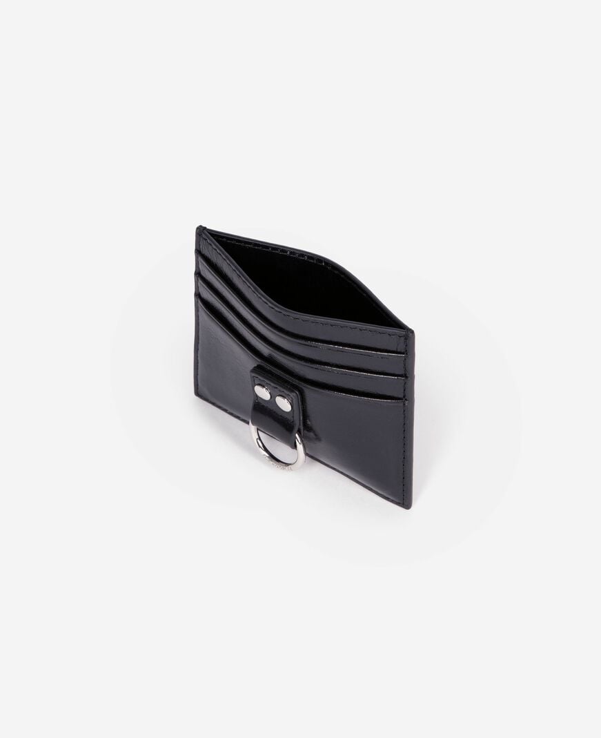 The Kooples DAMEN BLACK amelia kartenhalter aus schwarzem leder