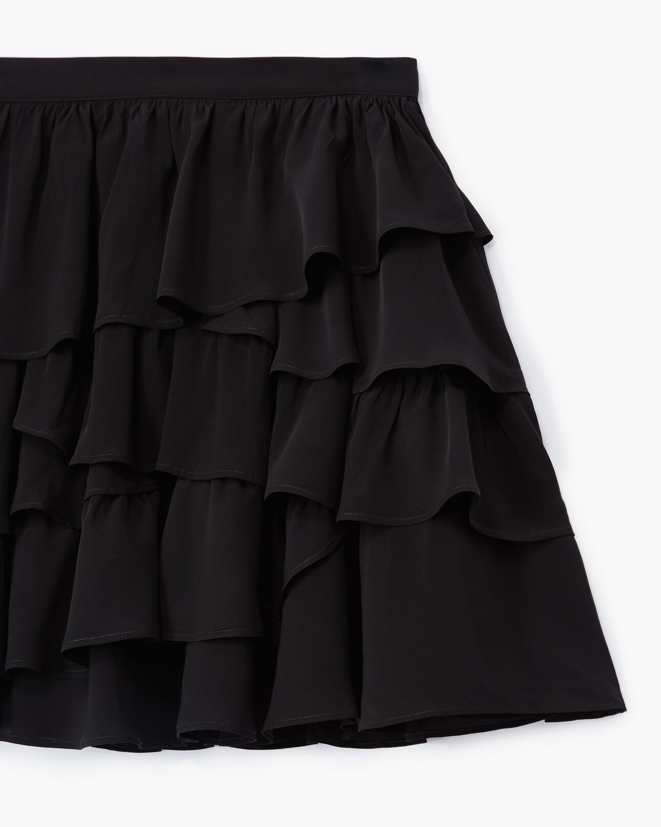 The Kooples WOMEN BLACK short flowing frilly black skirt