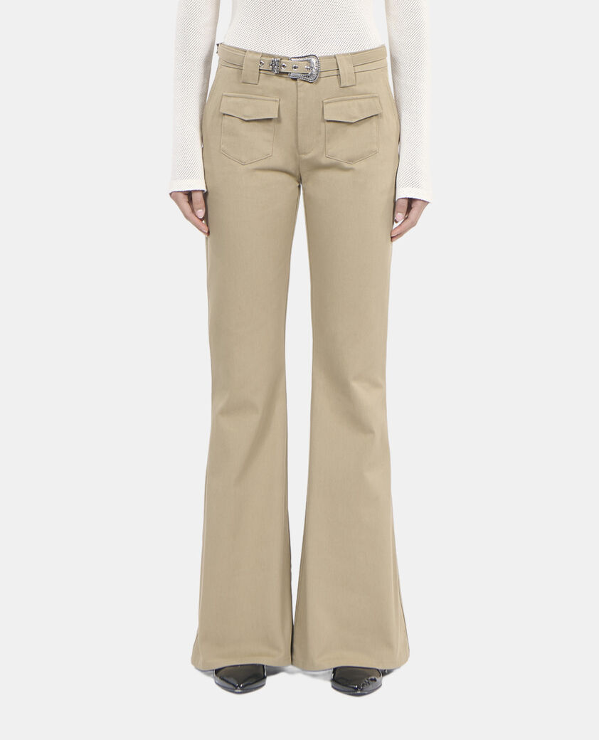 The Kooples WOMEN BEIGE beige flare trousers