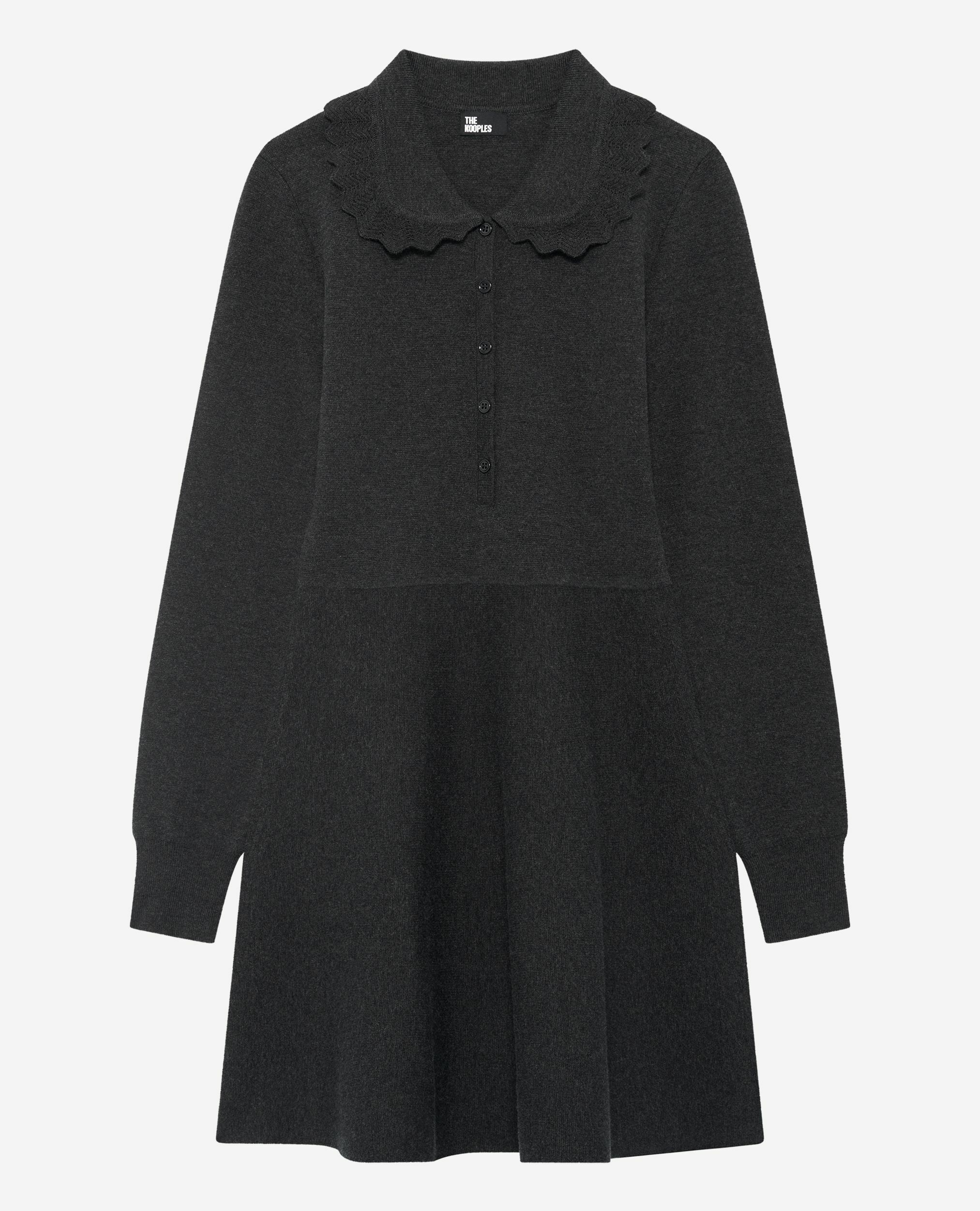 Robe courte en maille noire, BLACK, hi-res image number null