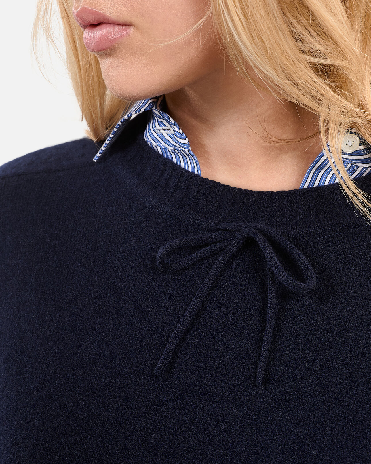 The Kooples WOMEN NAVY blue cashmere sweater