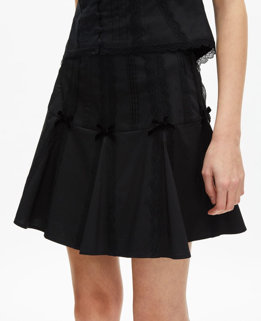 The Kooples F BLACK short skirt with black bow detail