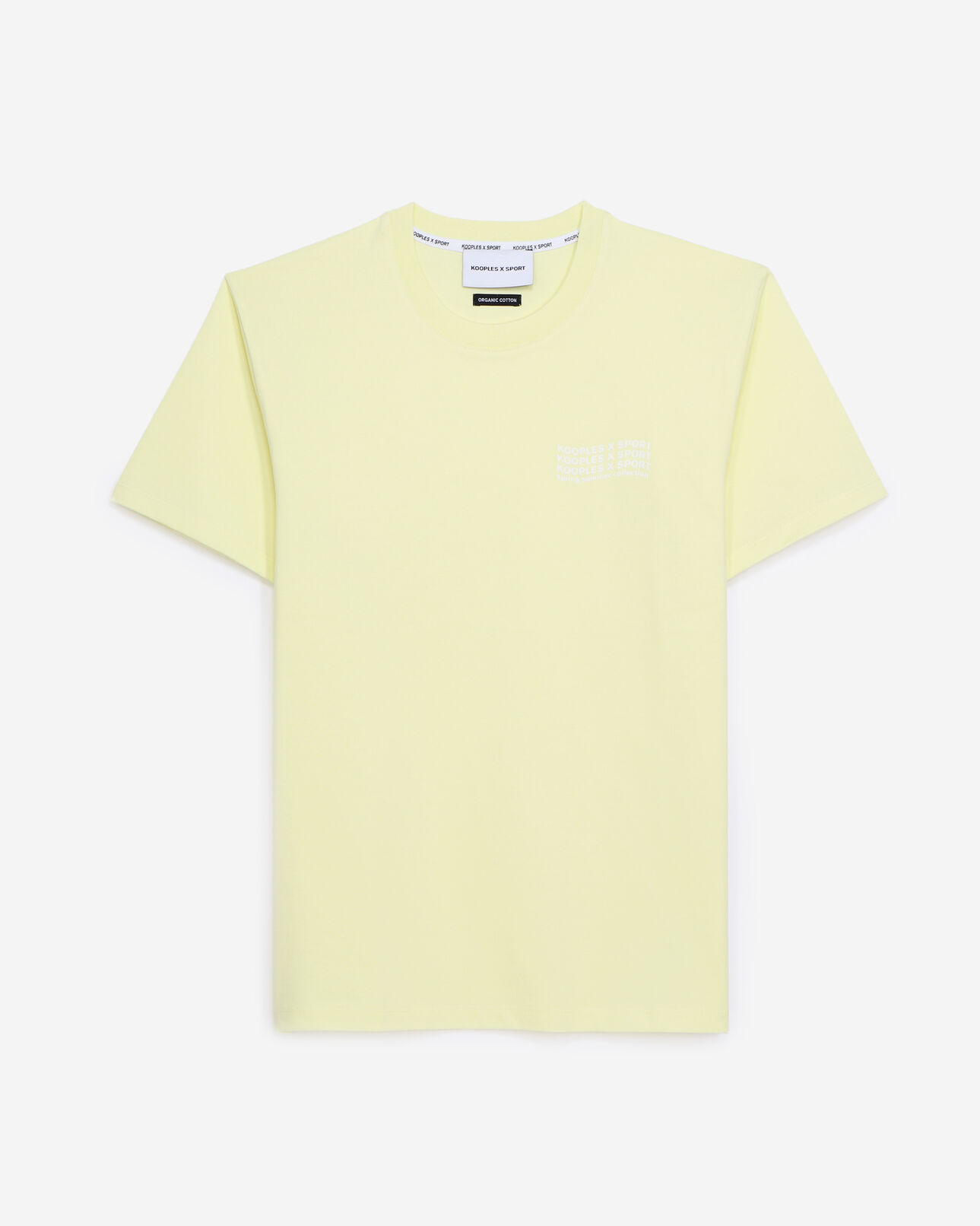 The Kooples MEN YELLOW pale yellow t-shirt with triple logo