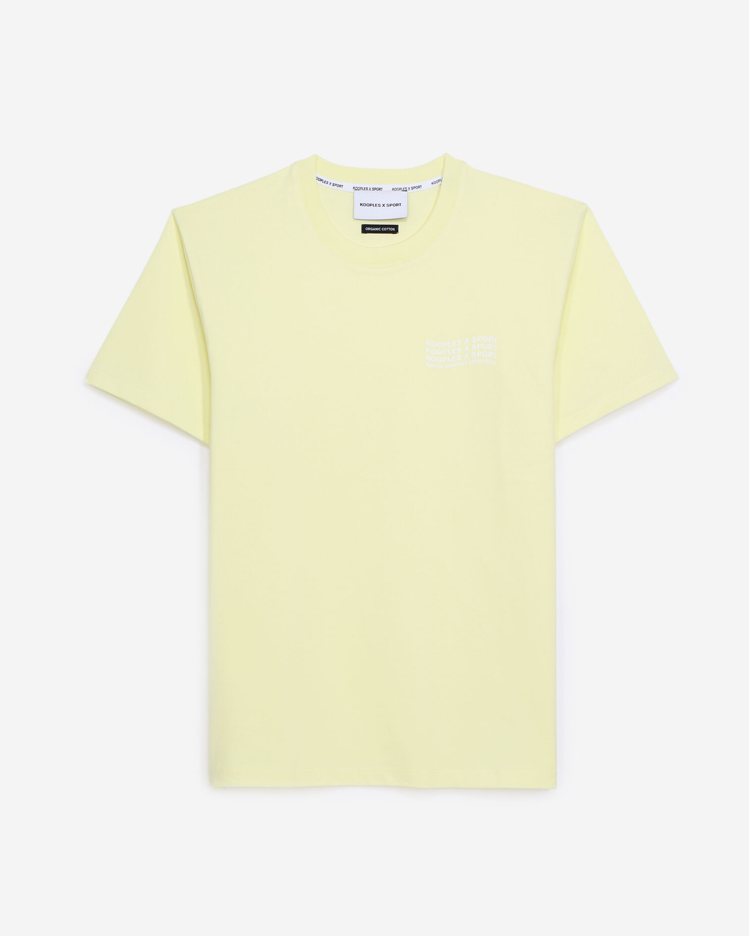 Pale yellow T-shirt with triple logo, YELLOW, hi-res image number null