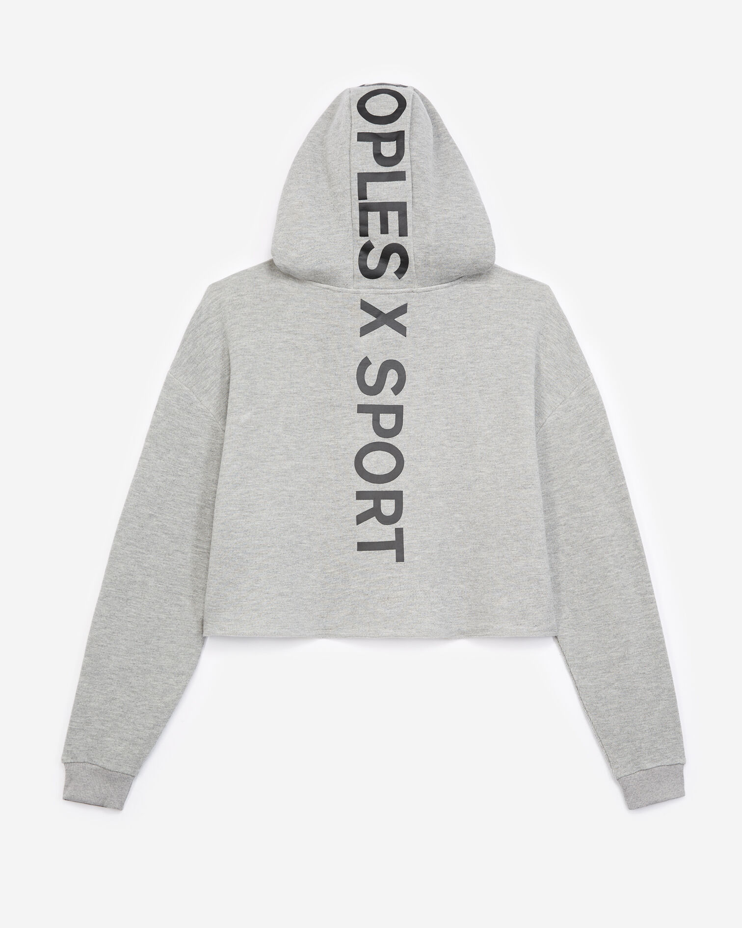 Sweat gris clair à capuche et logo, LIGHT GREY MELANGE, hi-res image number null