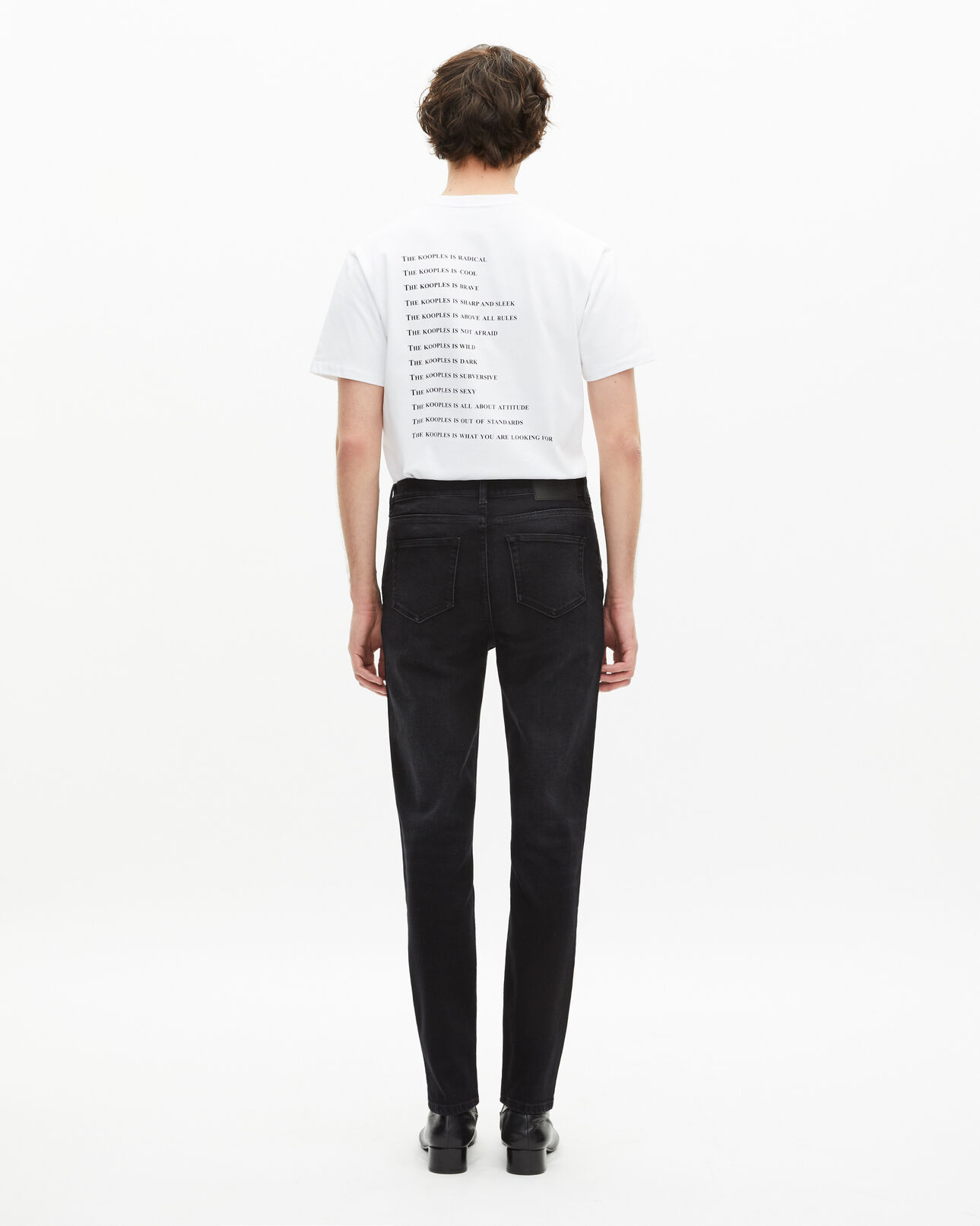 The Kooples MEN BLACK WASHED black slim jeans