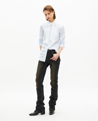 The Kooples WOMEN BLUE WHITE light blue pinstripe shirt