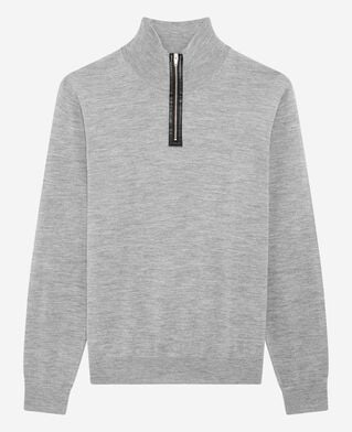 The Kooples H MIDDLE GREY grey stand-up collar sweater