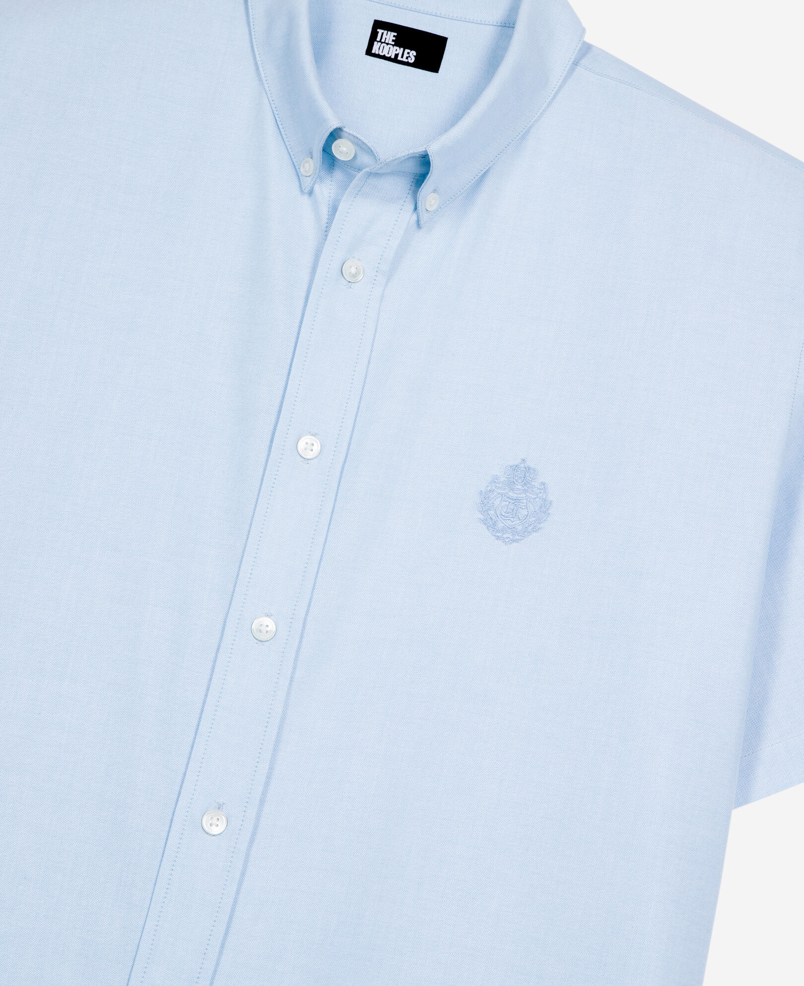The Kooples HERREN SKY kurzärmeliges blaues hemd