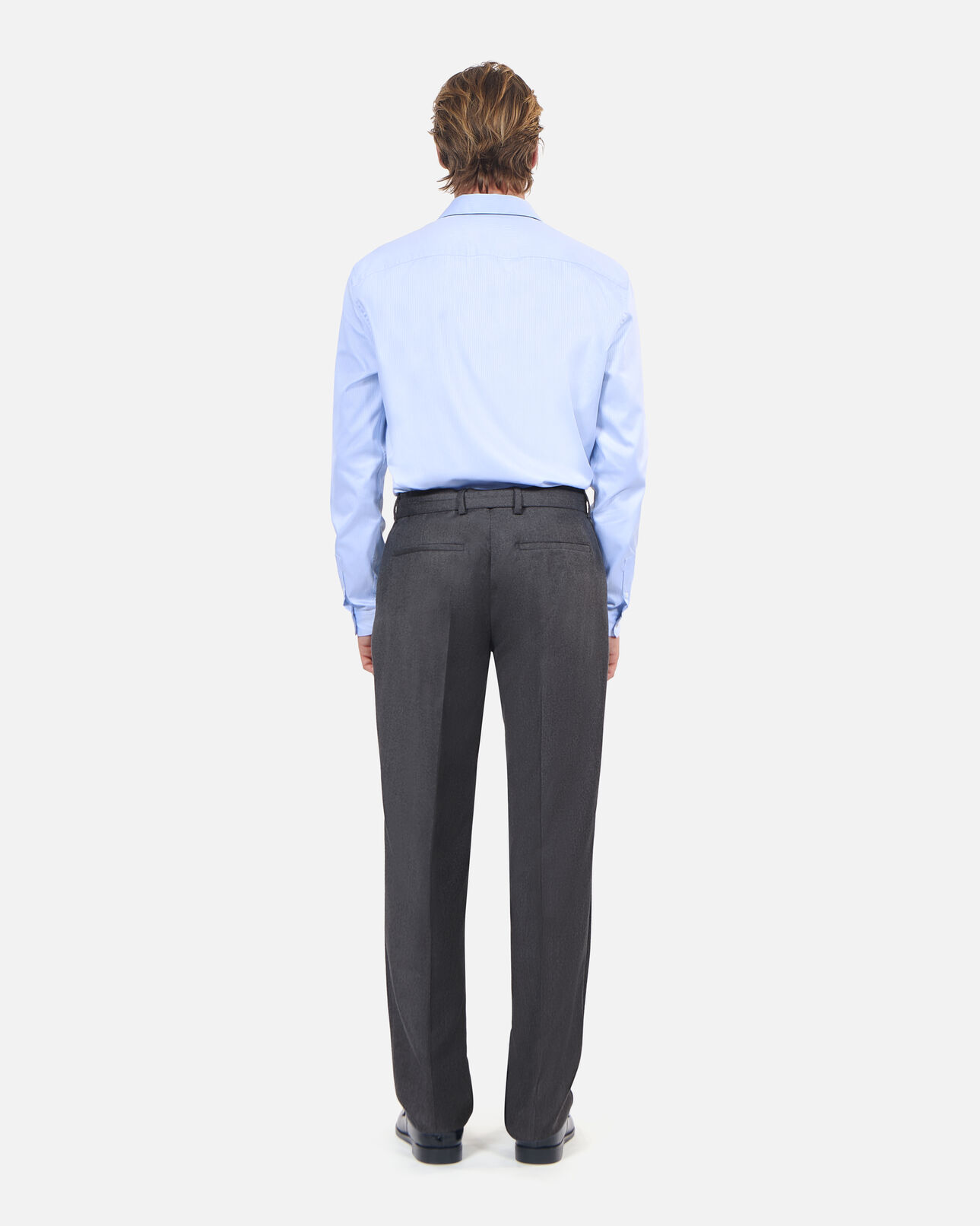The Kooples MEN LIGHT GREY MEL/WHITE grey flannel suit trousers