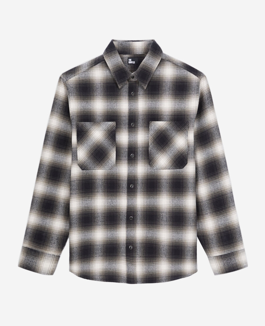 black and white checkered overshirt