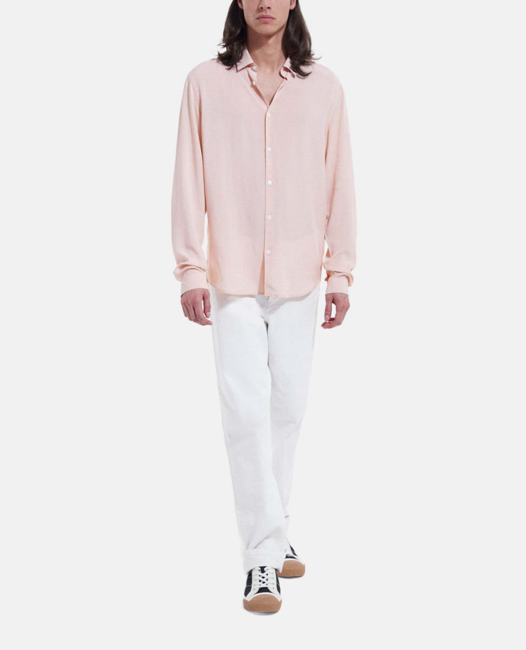 Flowing light pink shirt with Cuban collar, PINK, hi-res image number null