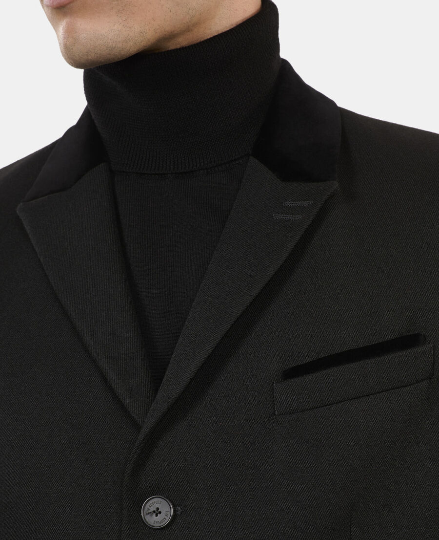 The Kooples HOMME BLACK blazer en laine noire