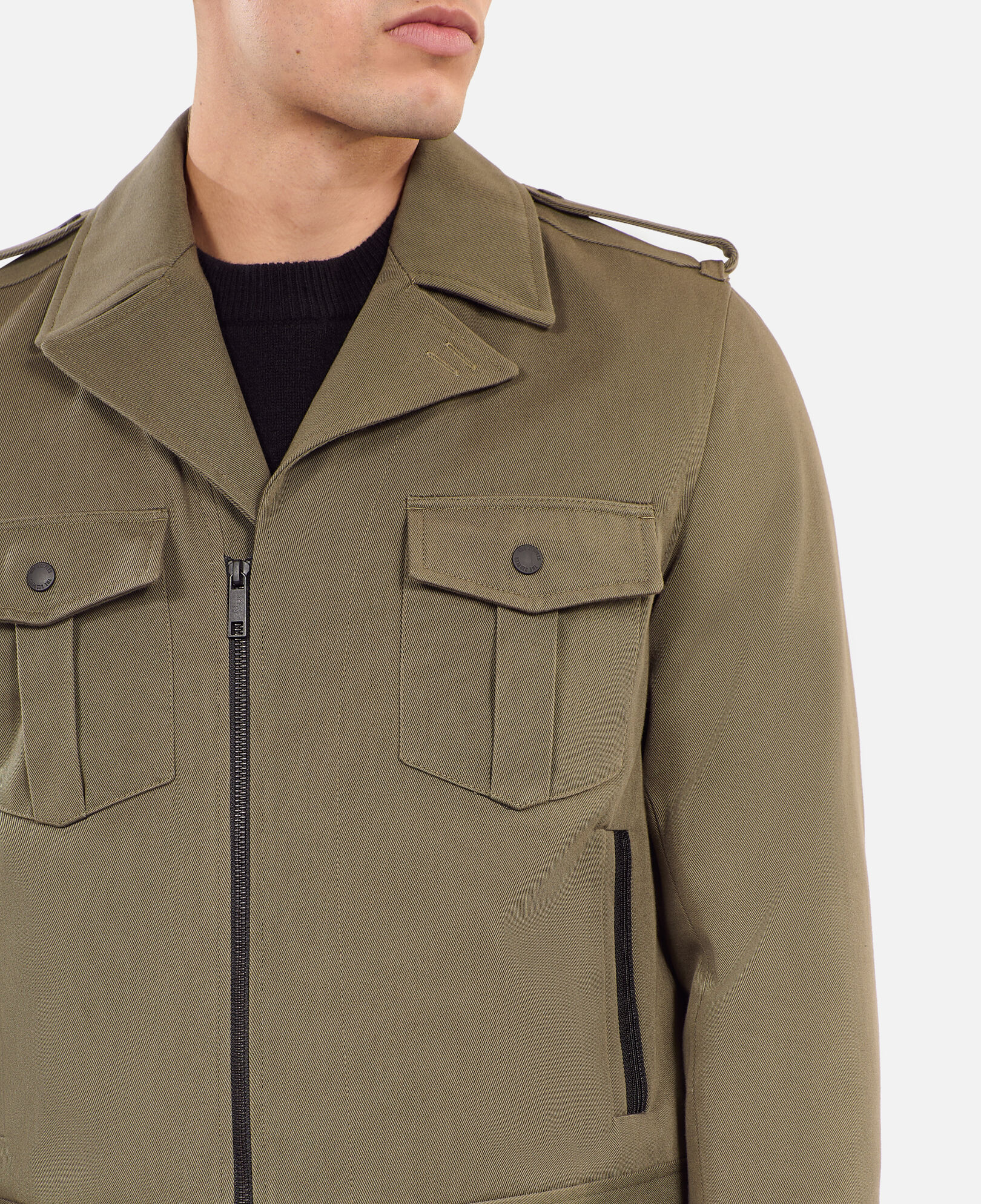 The Kooples HOMME OLIVE NIGHT blouson style officier kaki
