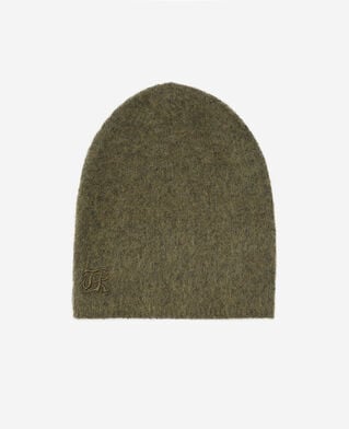 The Kooples UNISEX OLIVE NIGHT khakifarbene mütze aus mohair
