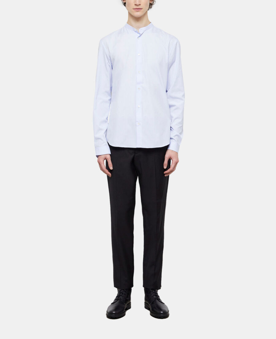 blue officer collar shirt
