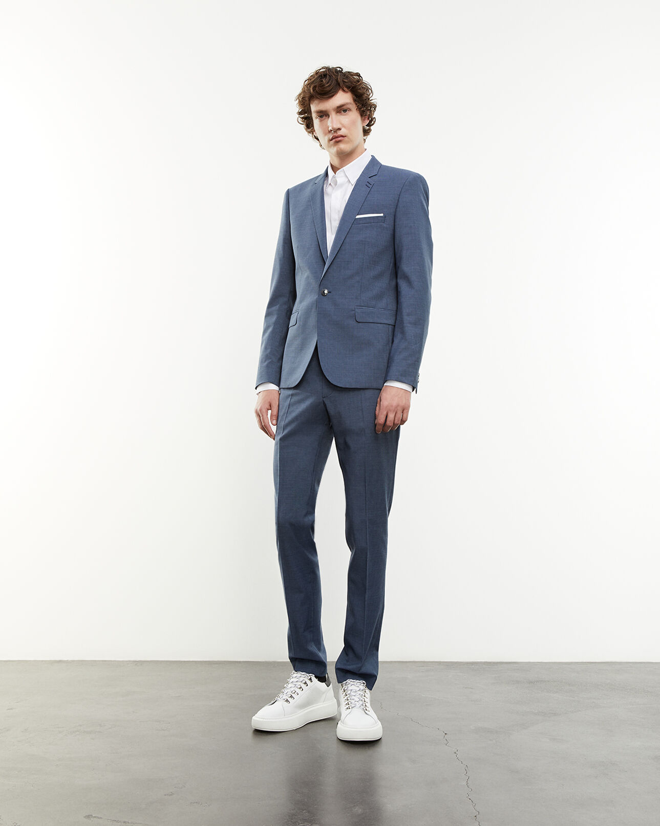 The Kooples MEN BLUE SKY light blue wool jacket with motif