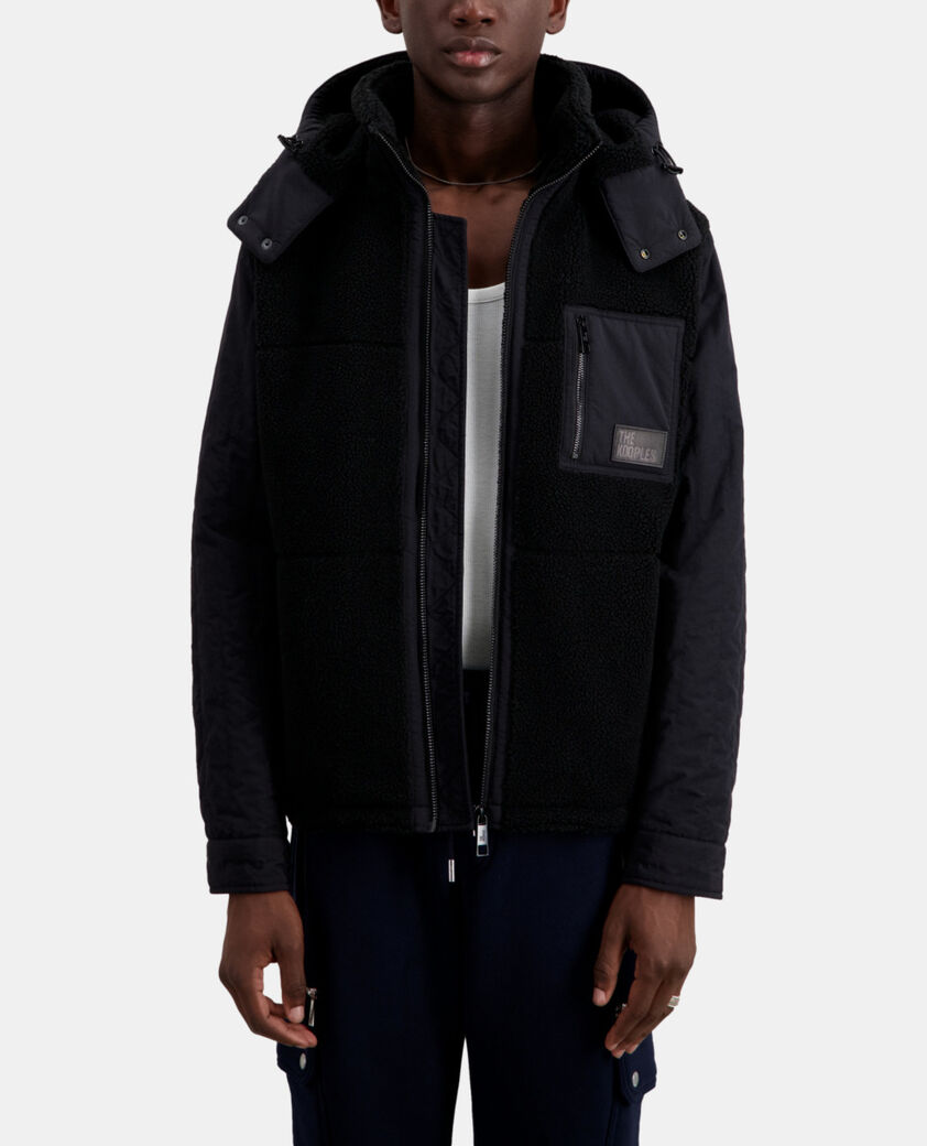 The Kooples HOMME BLACK blouson type surchemise sherpa noir
