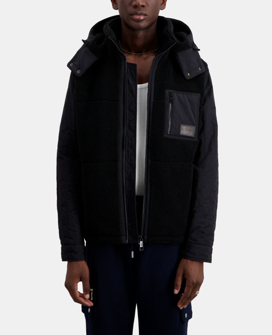 The Kooples HERREN BLACK schwarze hemdjacke aus sherpa