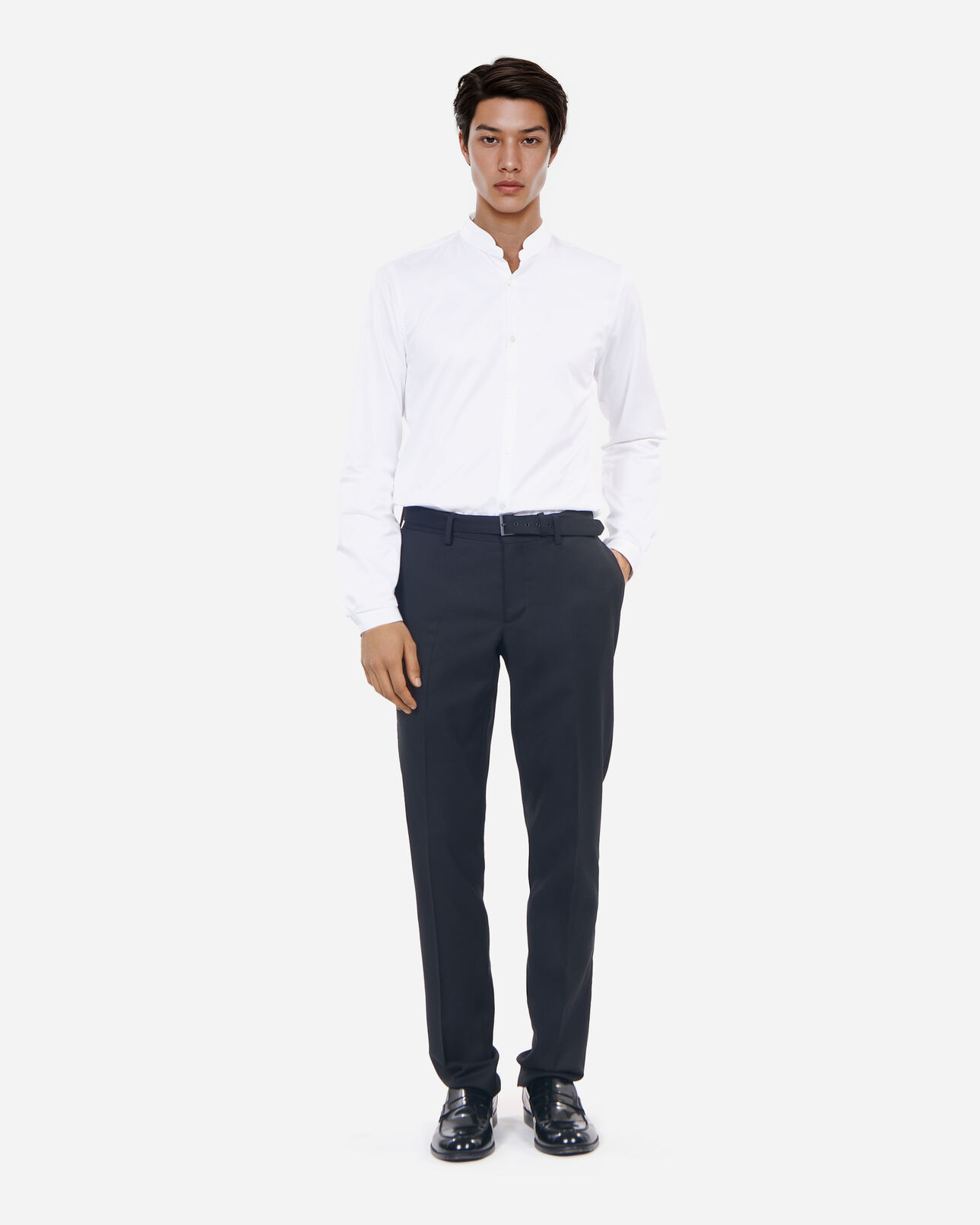 The Kooples MEN WHITE white shirt with officer collar