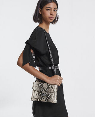 The Kooples FEMME BLACK WHITE sac emily small en cuir noir et blanc