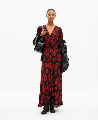 The Kooples F BLACK - RED red floral print maxi dress