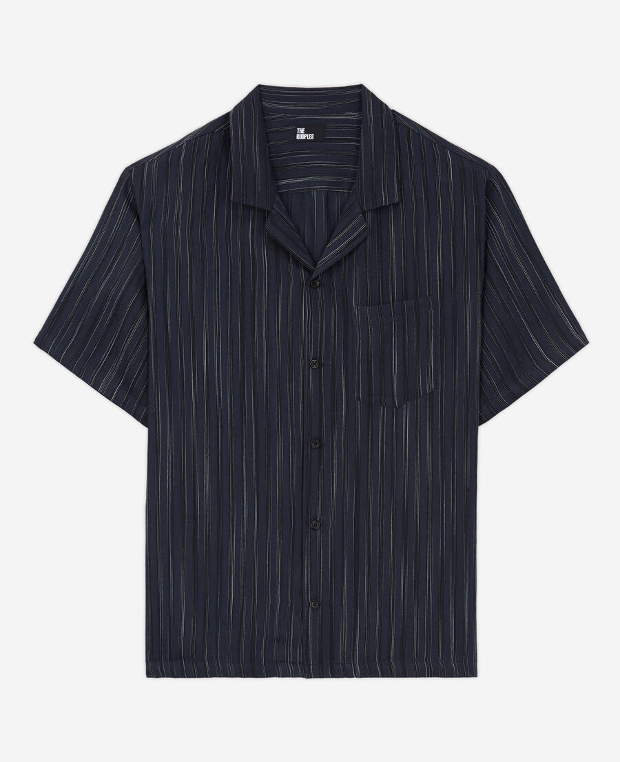 The Kooples H DARK NAVY-ECRU navy blue striped shirt