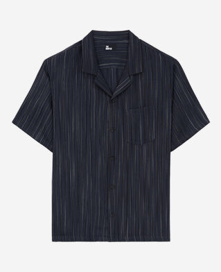 The Kooples H DARK NAVY-ECRU navy blue striped shirt