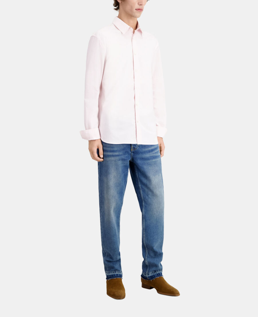 chemise rose en popeline