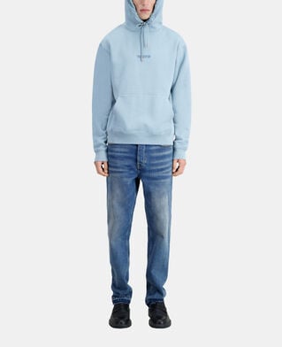 The Kooples MEN BLUE GREY men's blue hoodie with logo