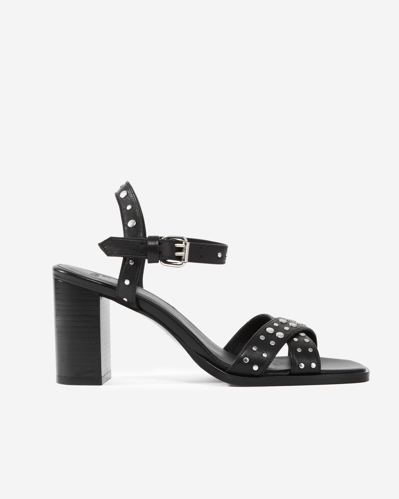 The Kooples FEMME BLACK sandales à talons en cuir