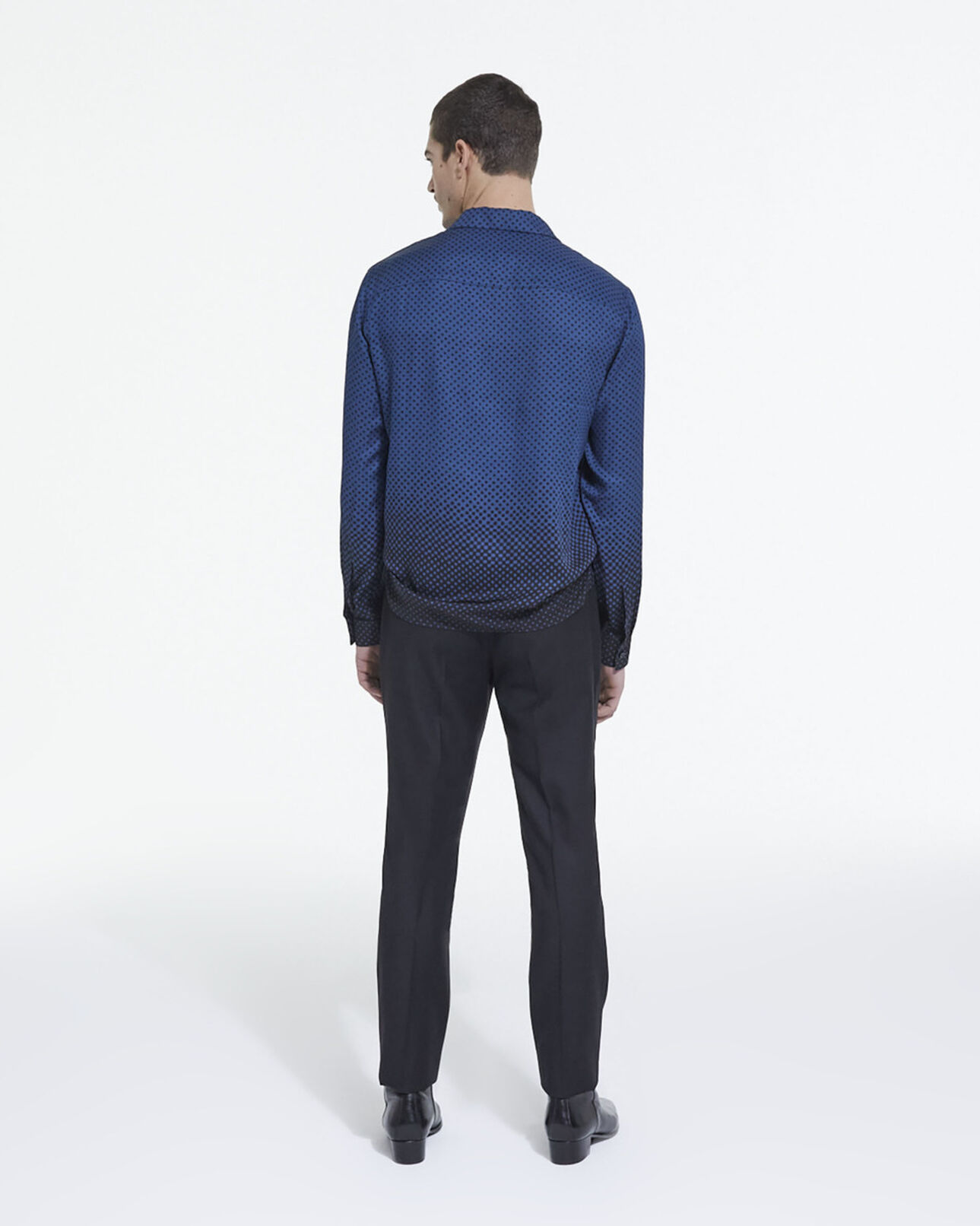 The Kooples HOMME BLUE BLACK chemise col hawaïen imprimée