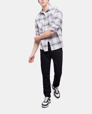The Kooples HOMME NAVY-BEIGE chemise col classique à carreaux
