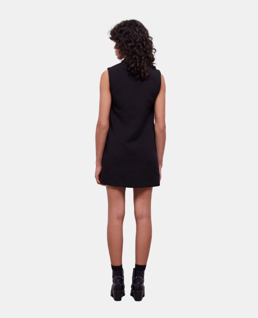 The Kooples WOMEN BLACK short black crepe dress