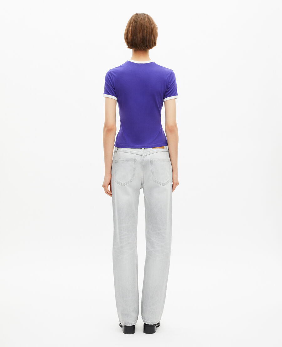 The Kooples WOMEN ELECTRIC BLUE t-shirt with purple screen print