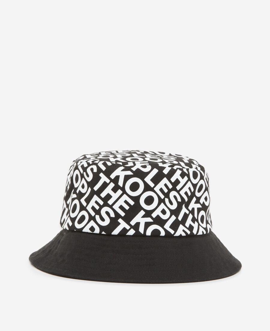 black and white bucket hat with the kooples motifs